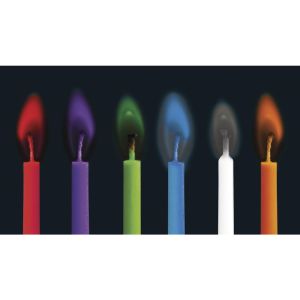 Brightly coloured party candles, 5mm ø