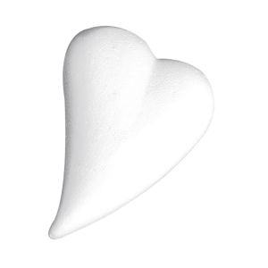 Styrofoam heart, drops