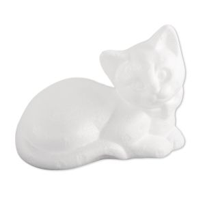 Styrofoam-cat, lying, 14 cm
