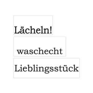 Labels  Lächeln , waschecht , Liebl