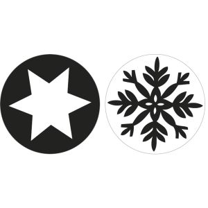 Labels Flocon de neige + Etoile, 30mm ø