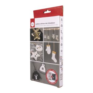 Sil.casting mould Winter + stencil A5