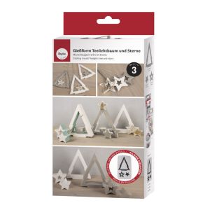 Silikon Gießform Teelichtbaum und Sterne