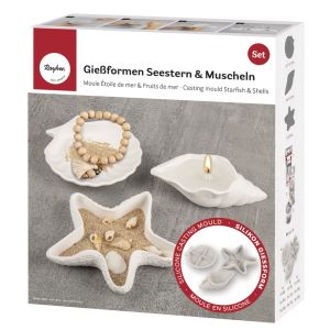 Silikon Gießformen Set Seestern+Muscheln