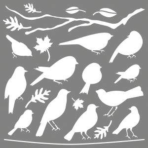 Stencil feathered friends