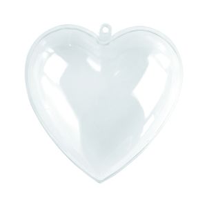 Coeur en plastique, 2 parties, 10 cm