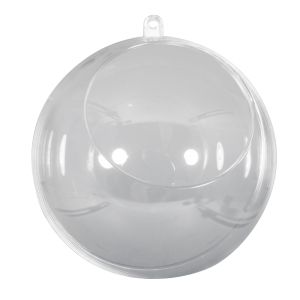 Boule en plastique, en 2 pces, 12cm ø