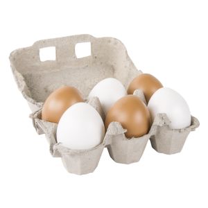 Set of plastic eggs brown/white, 6cm ø