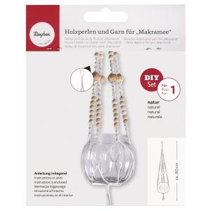 Kit: Perles bois et du fil p. Macramé