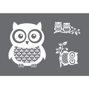 Pochoir de sérigraphie Hiboux
