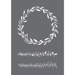 Poch. sérigraphie Vrilles de feuilles A5