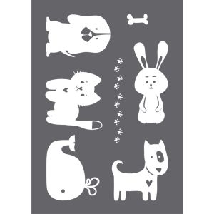 Screen-printing stencil Happy Animals A4
