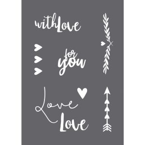 Siebdruck-Schablone  with love  A5