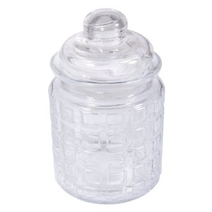 Récip.verre+couvercl.verre Carreaux,ø8cm