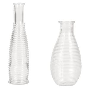 Set of vases with striations