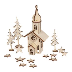 Wooden building kit Christmas church