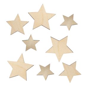 Wooden stars, natural, FSC Mix Credit