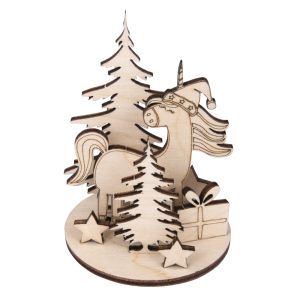 Wood inlay Unicorn, FSC Mix Credit
