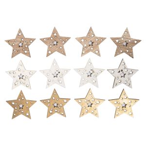 Wooden shapes Stars, 3.5cm