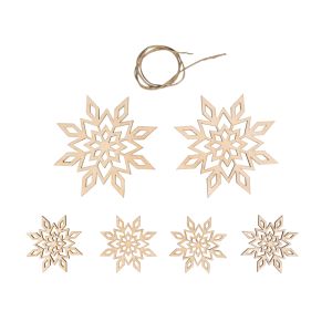 Wood deco Snowflakes, FSC Mix Credit