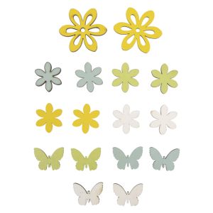 Wood shapes to scatter Flower+Butterfly