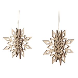 Wood decor 3D Snowflakes, FSC Mix Credit