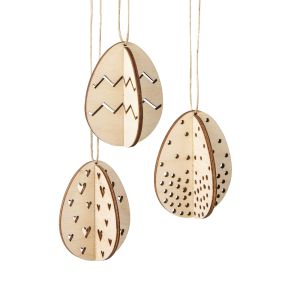 Holz 3D Osterei, 5,5x7cm, FSC Mix Credit