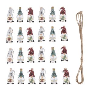 Chiffres de l'Avent Lutin 1-24 sur pince