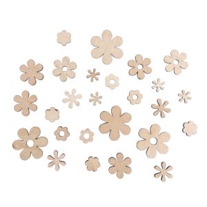 Wooden shapes Blossoms, FSC Mix Credit