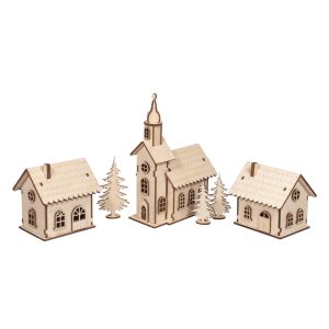 Kit bois Village lumineux,FSC Mix Credit
