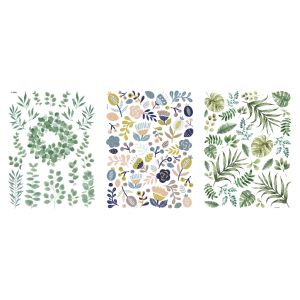 Transfer Rub on Botanical Flowers