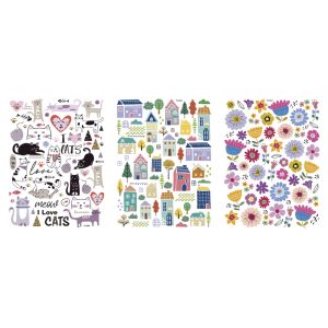 Transfer  Rub on  Flower Cat Home