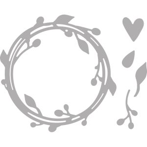 Pochoir à estamper: Couronne de feuilles