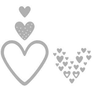 Set of punching templates: Hearts