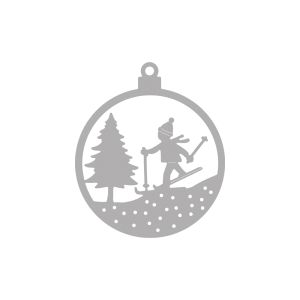 Punching template Christmas Skier