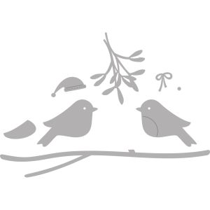 Stanzschablone Wintervögel