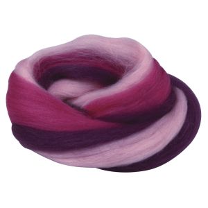 Merion roving tuft, multicolour, in band
