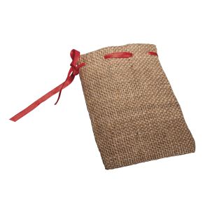 Jute Säckchen m. roter Kordel