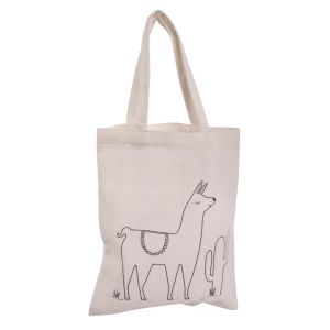 Cotton bag w. print, llama