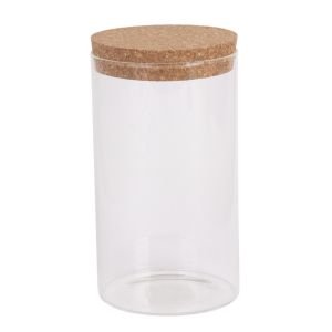 Pot en verre av.couvercle liège 9,5cm