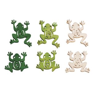 wooden objects frogs, 2.5cm ø