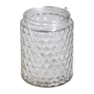 Glas jar  Comb  with handle