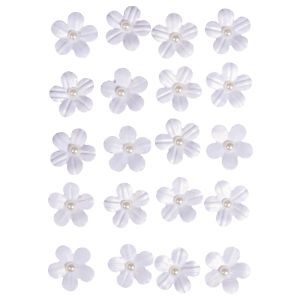 Deko-Sticker: Papierblüten m. Halbperle