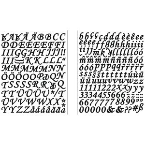 Sticker Alphabet + Numbers in italics