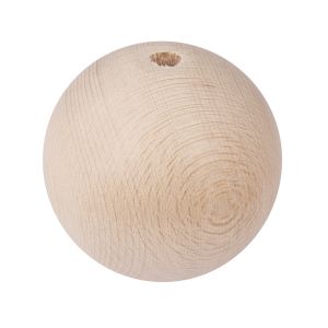 Raw-wood balls, drilled-through, 80mm ø