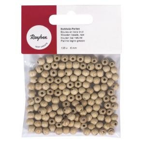 Perles en bois brut 6mm ø