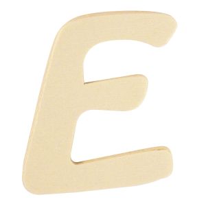 Wooden letter E, FSC Mix Credit, 6cm ø