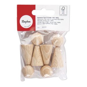 Cône pour figurines bois brut, FSC 100%