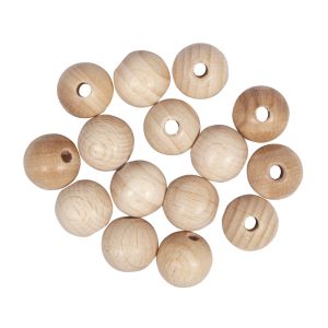 Raw wood balls FSC 100%, drilled,15mm ø
