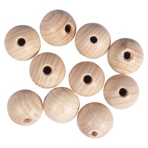 Raw wood balls FSC 100%, drilled, 18mm ø